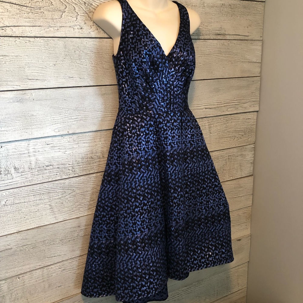 Eva Franco High Lo Party Dress V-Neck Crinoline Size 4